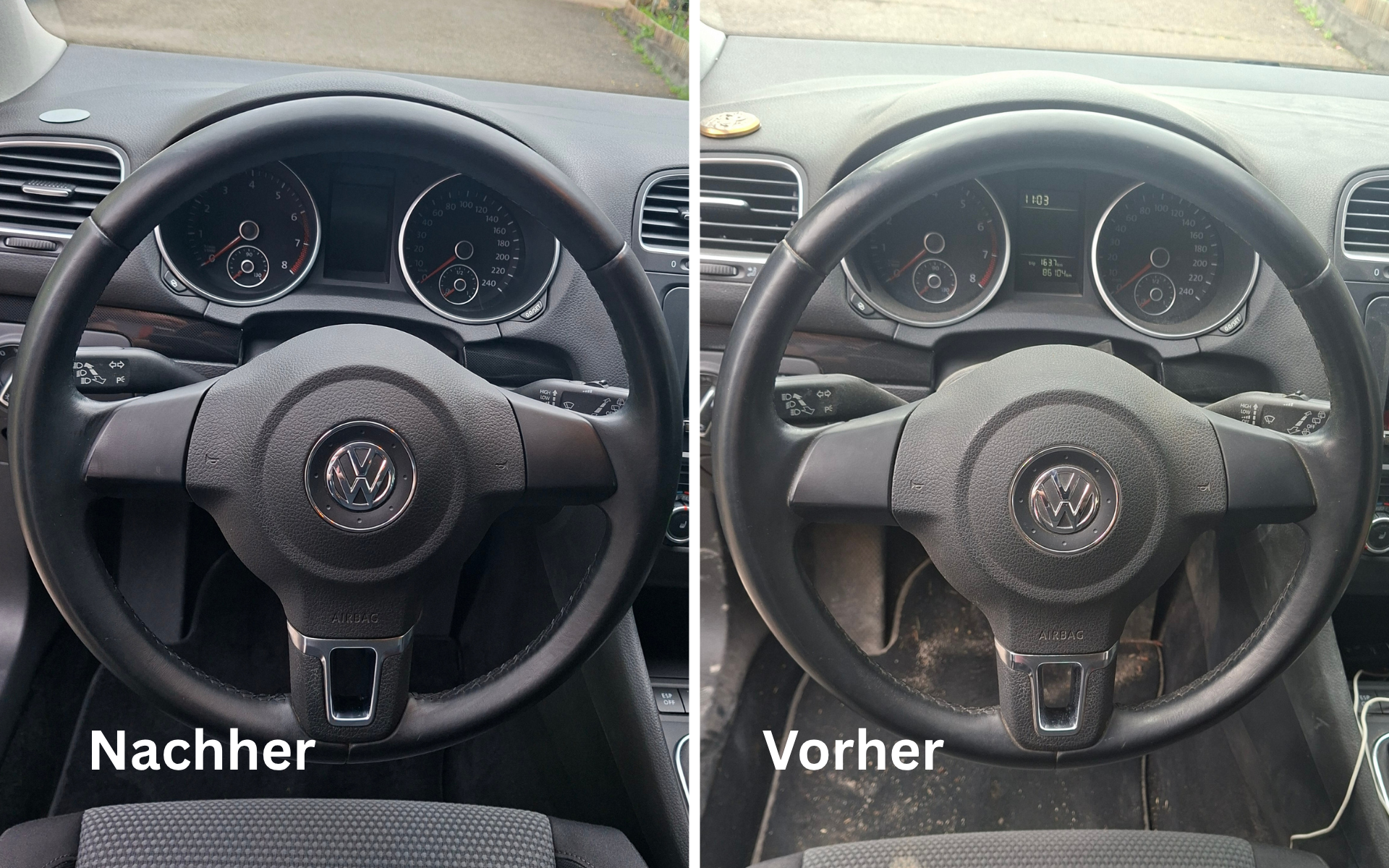 Lenkrad Aufbereitung Vorher Nachher